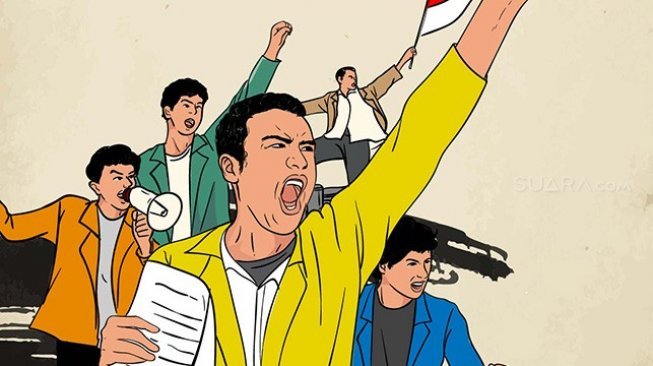 35845 ilustrasi aksi mahasiswa